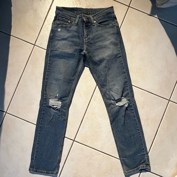 Levi's Blue Stretch Jeans Distressed and Ripped - Picture 1 of 3